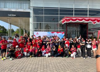 Dealer Mitsubishi Mahakam Tenggarong Peringati HUT RI Ke – 81, Gelar Jalan Santai, Senam Zumba dan Bagi Doorprize